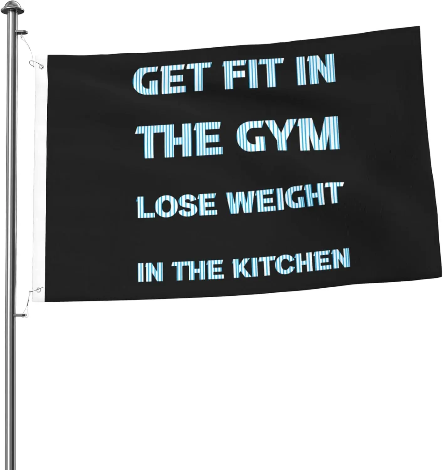 Flagicts 100% Polyester Get Fit In The Gym. Lose Weight In The Kitchen Flag