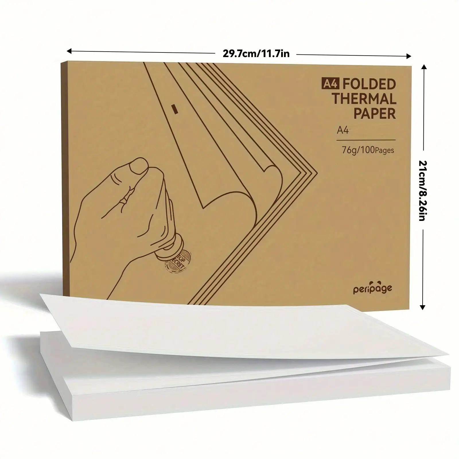 PeriPage 100 Sheets A4 Thermal Paper Rapid-Drying For A40/P80/P40 Portable Printers