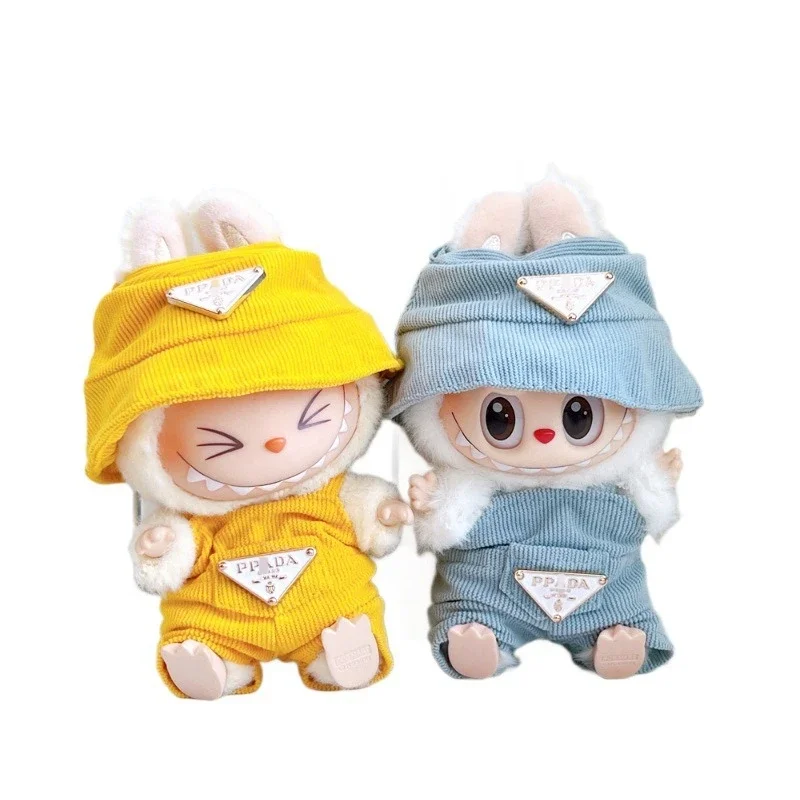 أفخم دمية تنورة رائعتين تنورة مجموعة Kawaii ألعاب من القطيفة ل 15-17 سنتيمتر Labubu V2/v3 دمى DIY بها بنفسك الملابس والاكسسوارات هدية