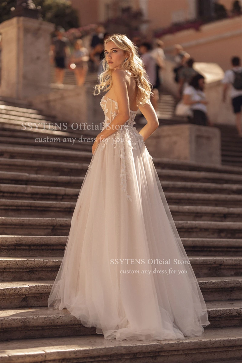 SSYTENS エレガントなチュールのウェディングドレス女性のための 2026 ノースリーブブライダルドレス高級恋人のウェディングドレス女性のためのカスタマイズ