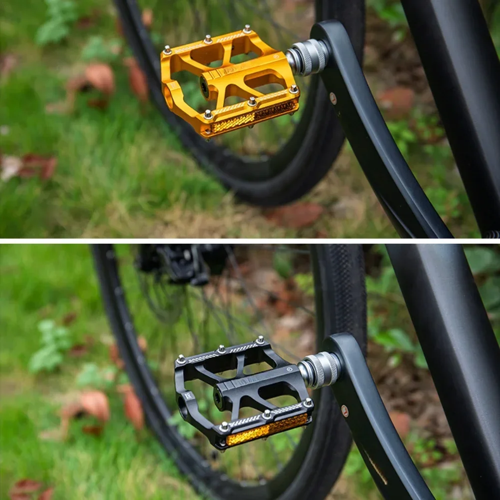 

Reflective Bike Pedal 3 Bearings Non-Slip Pedals Alloy Flat Waterproof Bicycle Pedals For Brompton Folding Bike Pedal Accessory