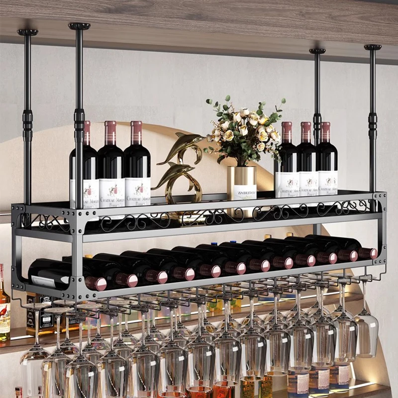 

Commercial Display Bar Cabinets Modern Hanging Mobile Wine Cabinets Unique Restaurant Cremalheira De Vinho Kitchen Furniture