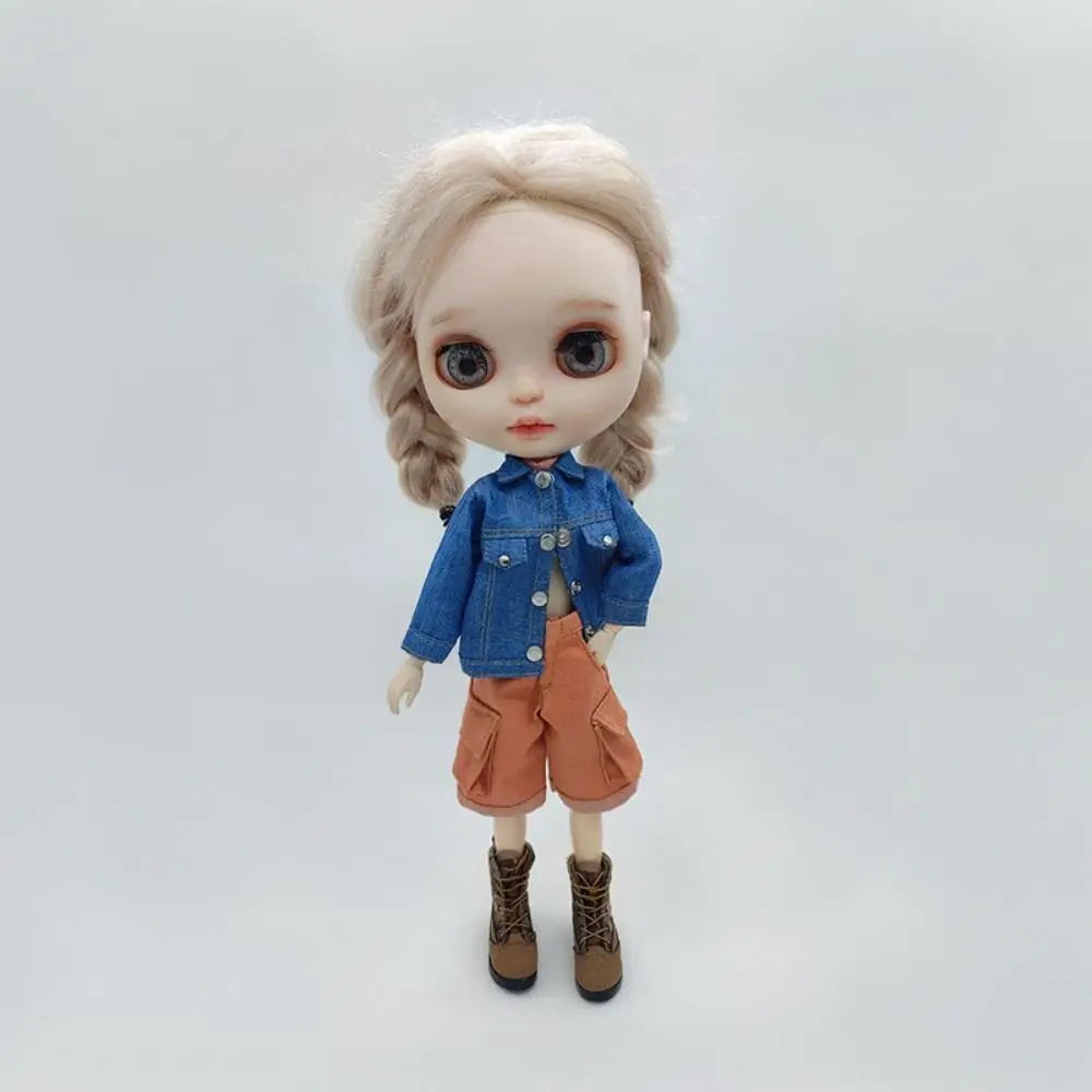 New Fashion Jeans Jacket Pocket DIY Doll Clothes 9 Colors Casual Wears Doll Wears Outfits For Ob22 Ob24 Dolls