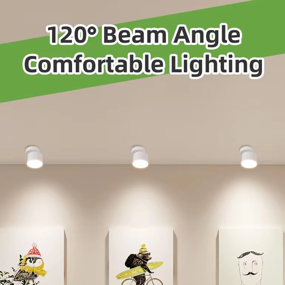 GX53 DownLight 350° Rotatable Spot Led Light Replaceable Bulb Ceiling Lamp for Living Room Kitchen Bedroom Corridor Wall Lamp