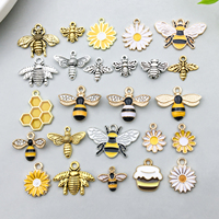 10/25pcs DIY Jewelry Making Charms, Bee Sunflower Pendants for Bracelets, Necklaces & Earrings, Craft Supplies Accessories