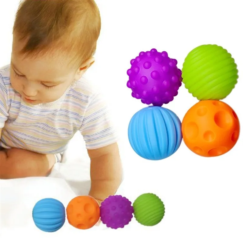 4-6pcs Textured Multi Ball Set Develop baby\'s Tactile Senses Toy Baby Touch Hand Ball Toys Baby Training Ball Massage Soft Ball