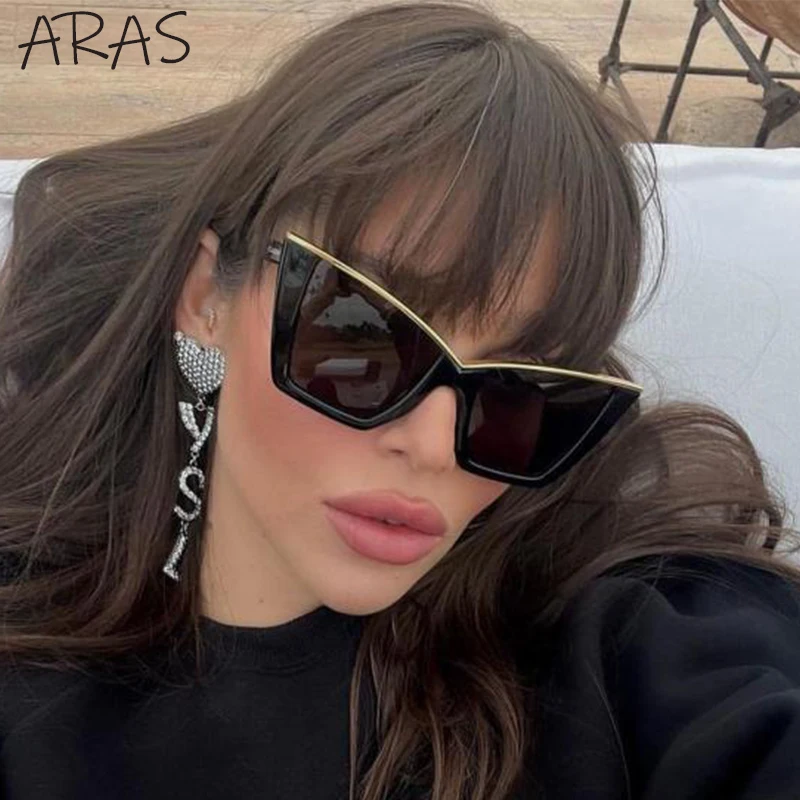 Fashion Cat Eye Sunglasses Women Men 2023 Vintage Luxury Brand Designer Cat-Eye Eyewear Ladies Shades UV400 Trending Sun Glasses