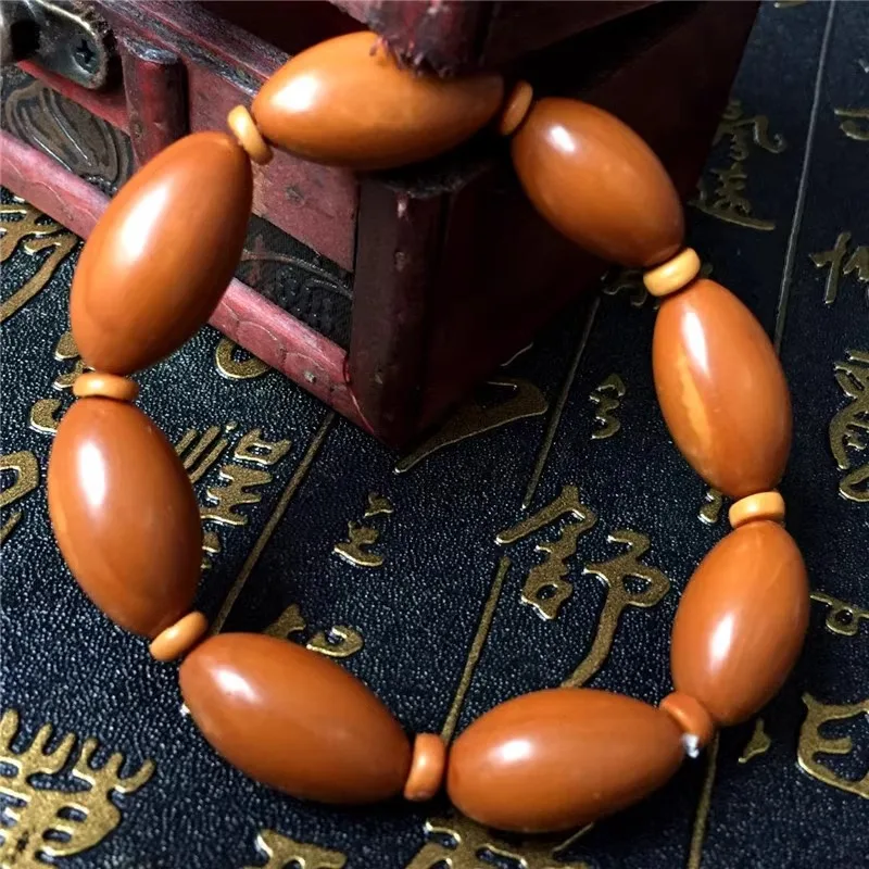 

Crafts Olive Nuclide Beads Bracelet New Chinese Style Hand Toy Hand Pieces Raw Beads Olive Hu Single Ring Bracelet Factory Whole