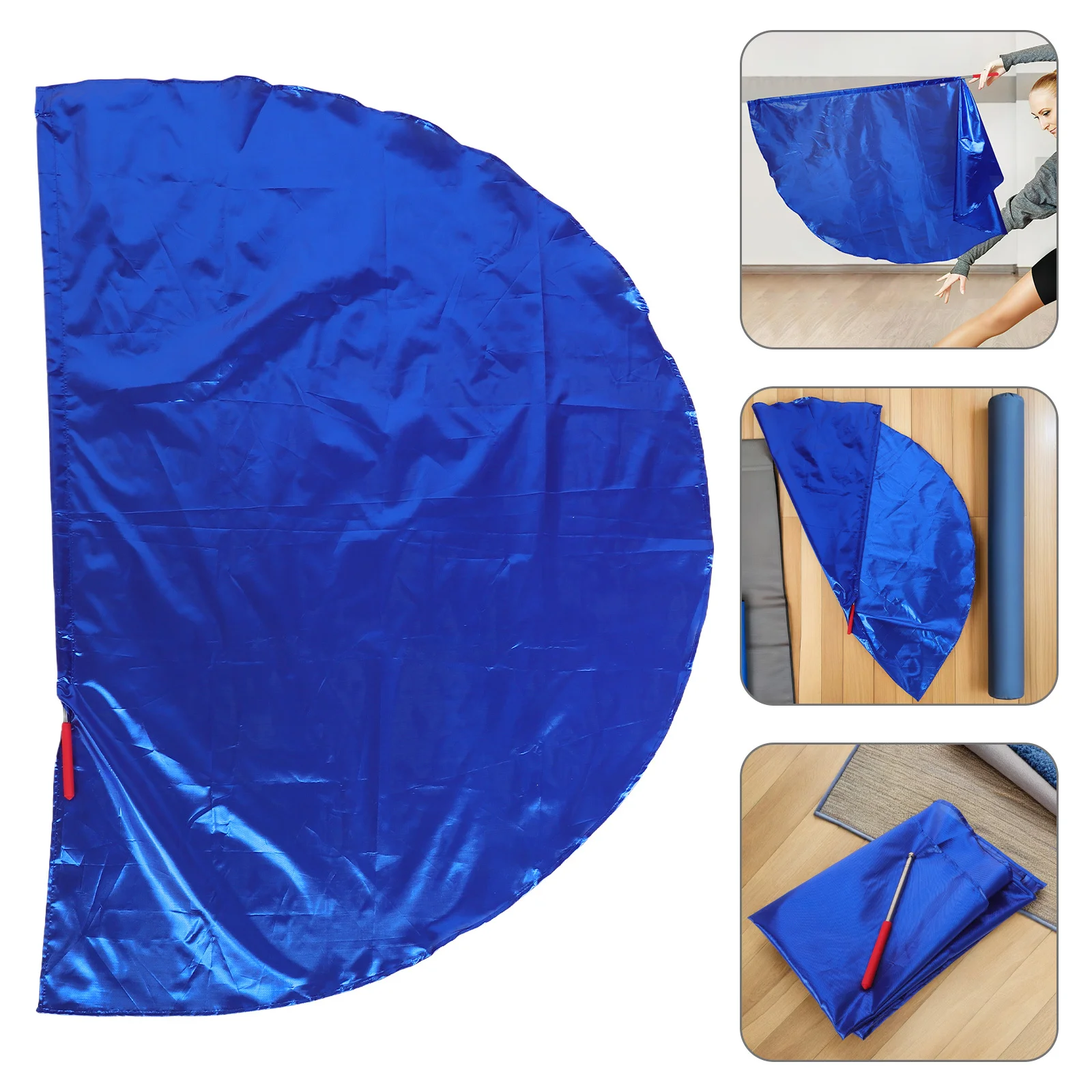 

Double-Sided Silky Semicircle Belly Dance Flags Scalable Rod for Pentecostal Church Ministry Worship Praise Performance Dance