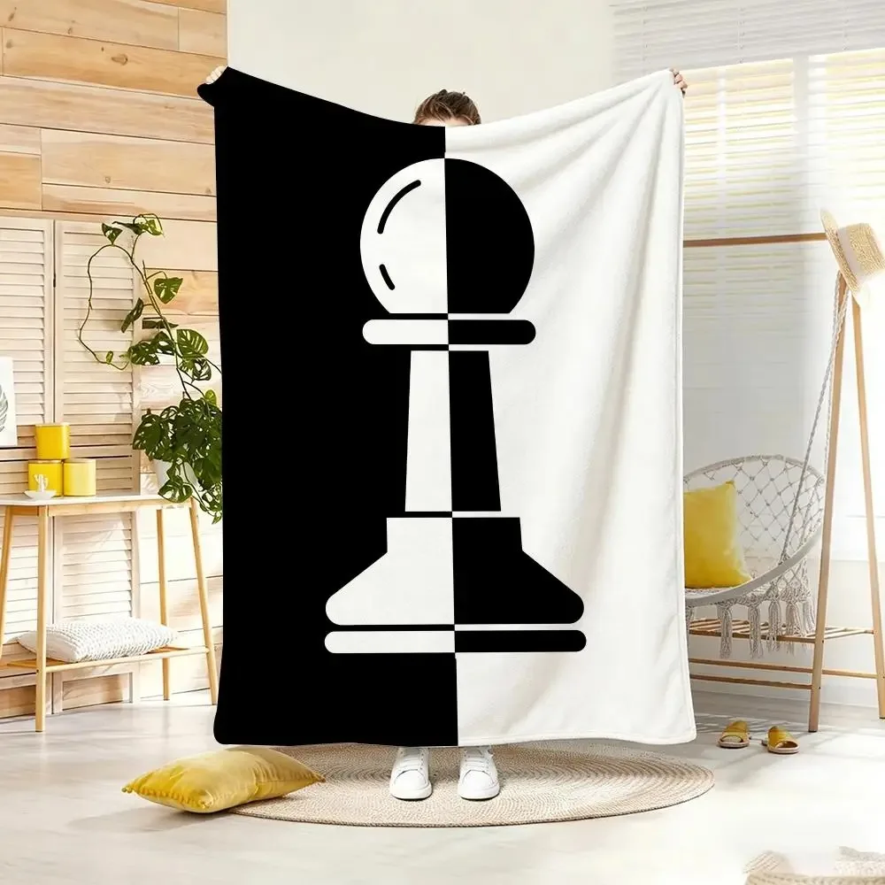 Art style C-Chess DualityS Throw Lightweight  Flannel Blanket Soft Skin-friendly for Summer Cooling