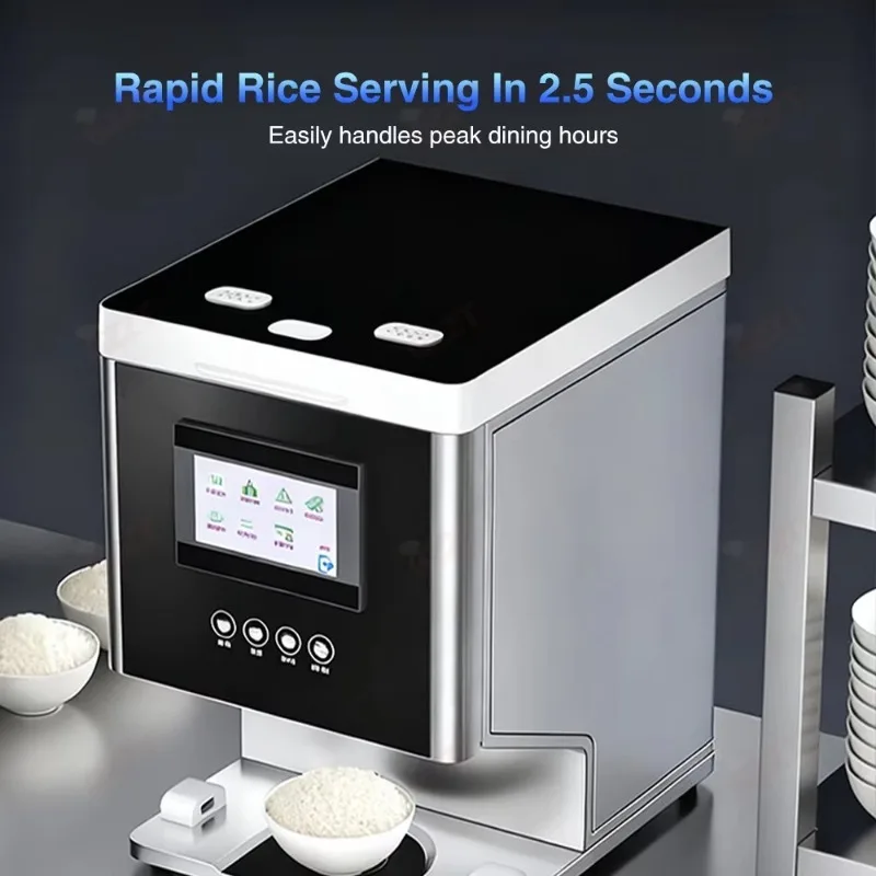 304 Stainless Steel Automatic 11kg Rice Dispenser Commercial Rice and Grain Dispenser Equipment With Warming Function for 3 Hour