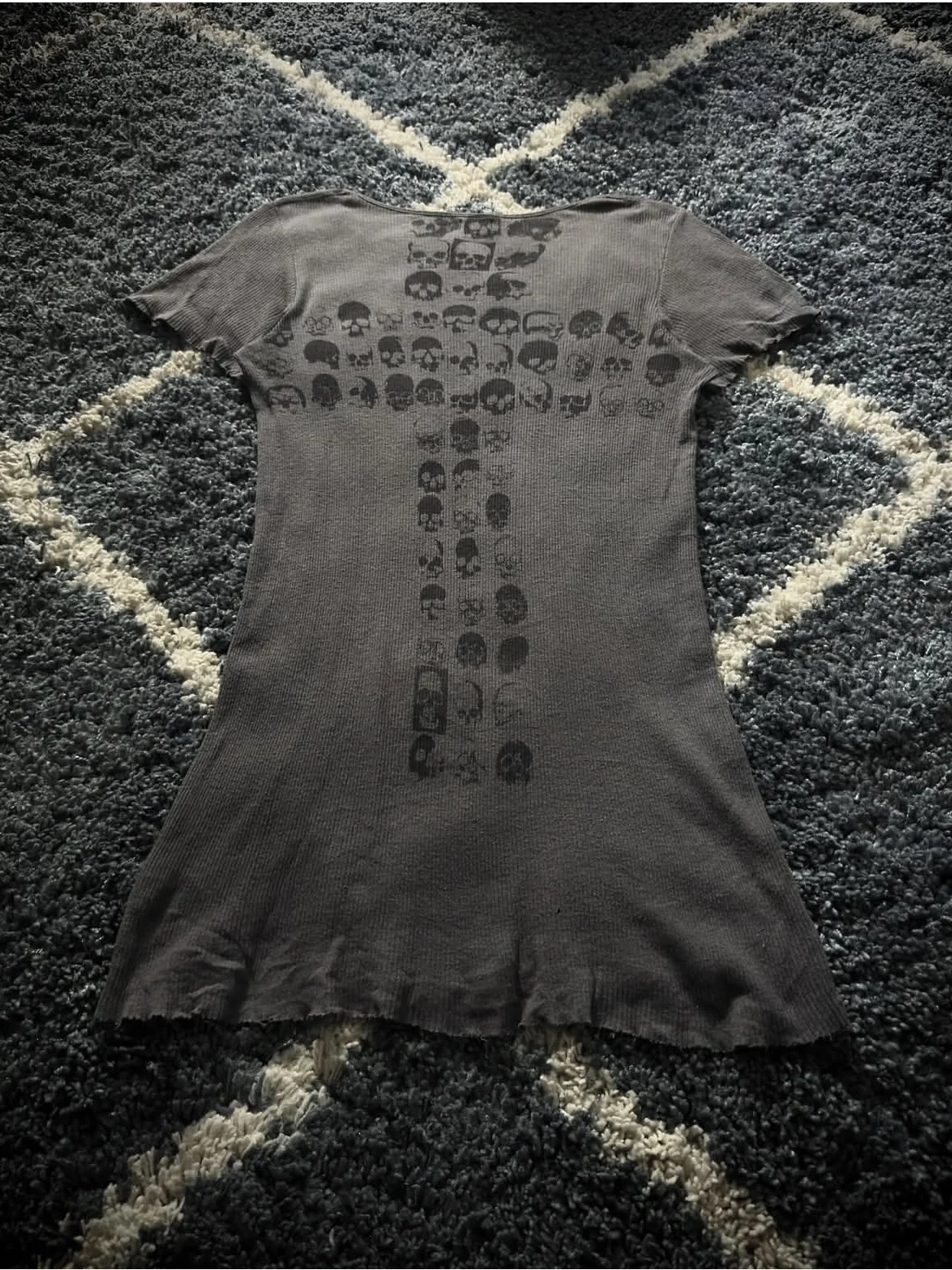 

LGB 00SS Visual Skull Cross Print Medieval Half-Sleeve Short Sleeve T-Shirt