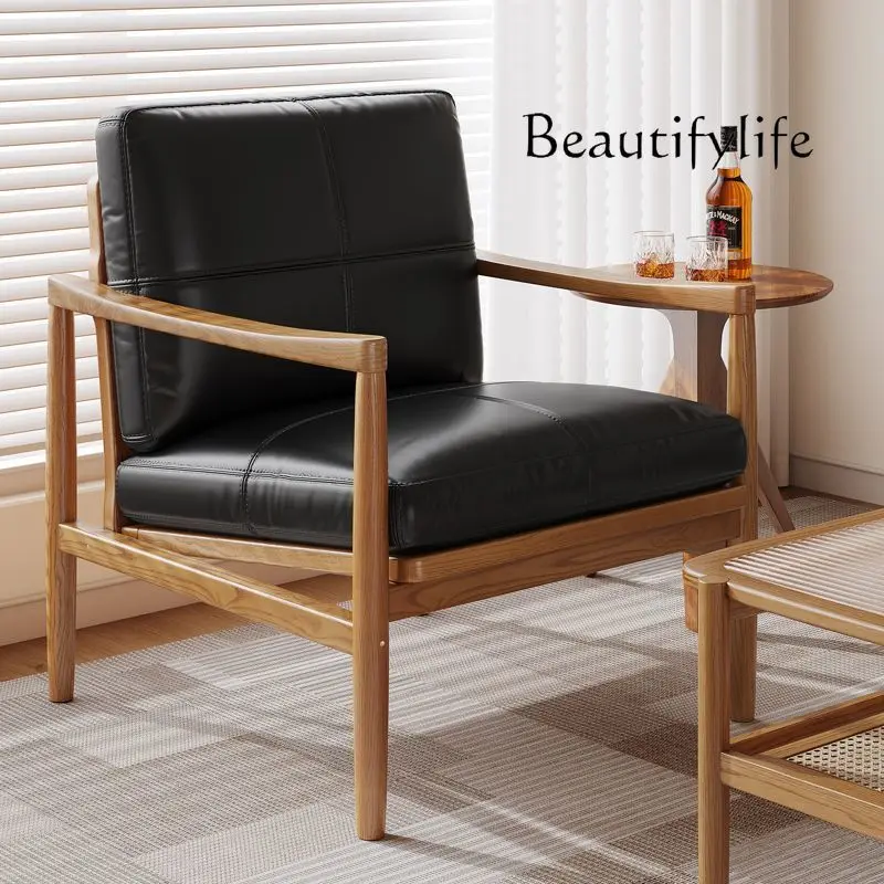 

Stylish & Cozy Leather Armchair for Home | Handcrafted with Durable Wooden BaseIdeal Modern Lounge Chair for Living Room
