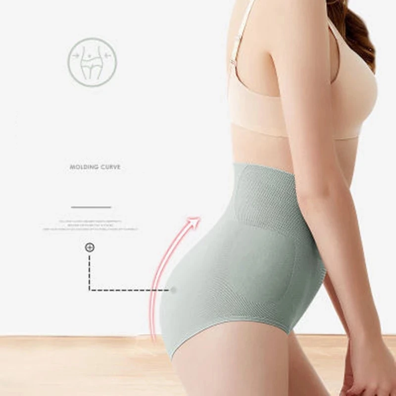 High Waisted Compression Lady Panties strong hip lifting for women underwear Graphene Antibacterial Cotton Crotch FemaLe Briefs image 2