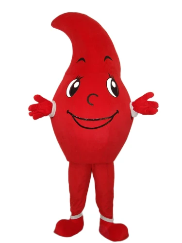 Novo personagem adulto revisado vermelho pingando mascote traje halloween vestido de natal adereços de corpo inteiro roupa traje da mascote