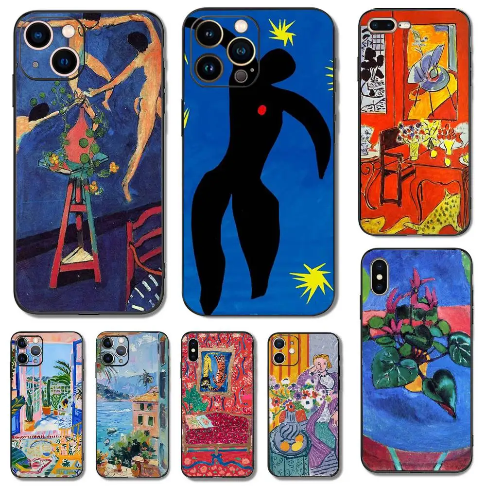 

Henri Matisse Art Painting Phone Case For iPhone 16,15,14,13,12,11,Pro,X,XS,Max,XR,Plus,Mini Soft Silicone Black Shockproof TPU