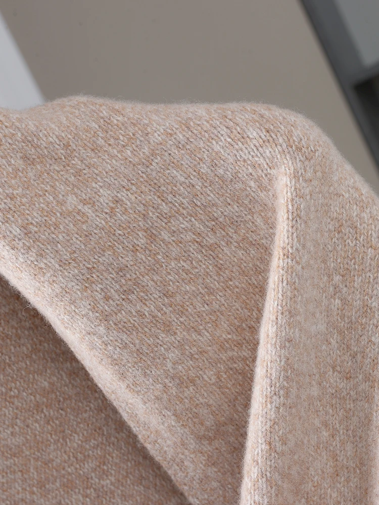 2025 سميكة كبيرة هيذر الغزل مثلث وشاح شال 100% الصوف مزيج النسيج المرأة محبوك اكسسوارات التفاف عادية لينة الدافئة دافئ #4