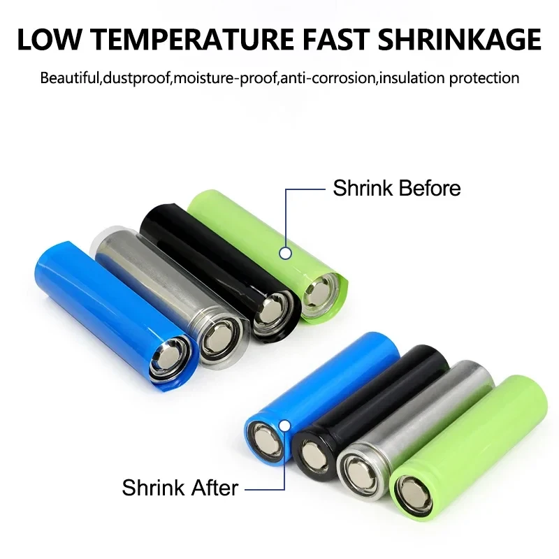 100-1000Pcs Pre-Cut PVC Heat Shrink Tube 18650 21700 Battery Film Li Batteries Waterproof Insulated Wrap Sleeve Protective Cover