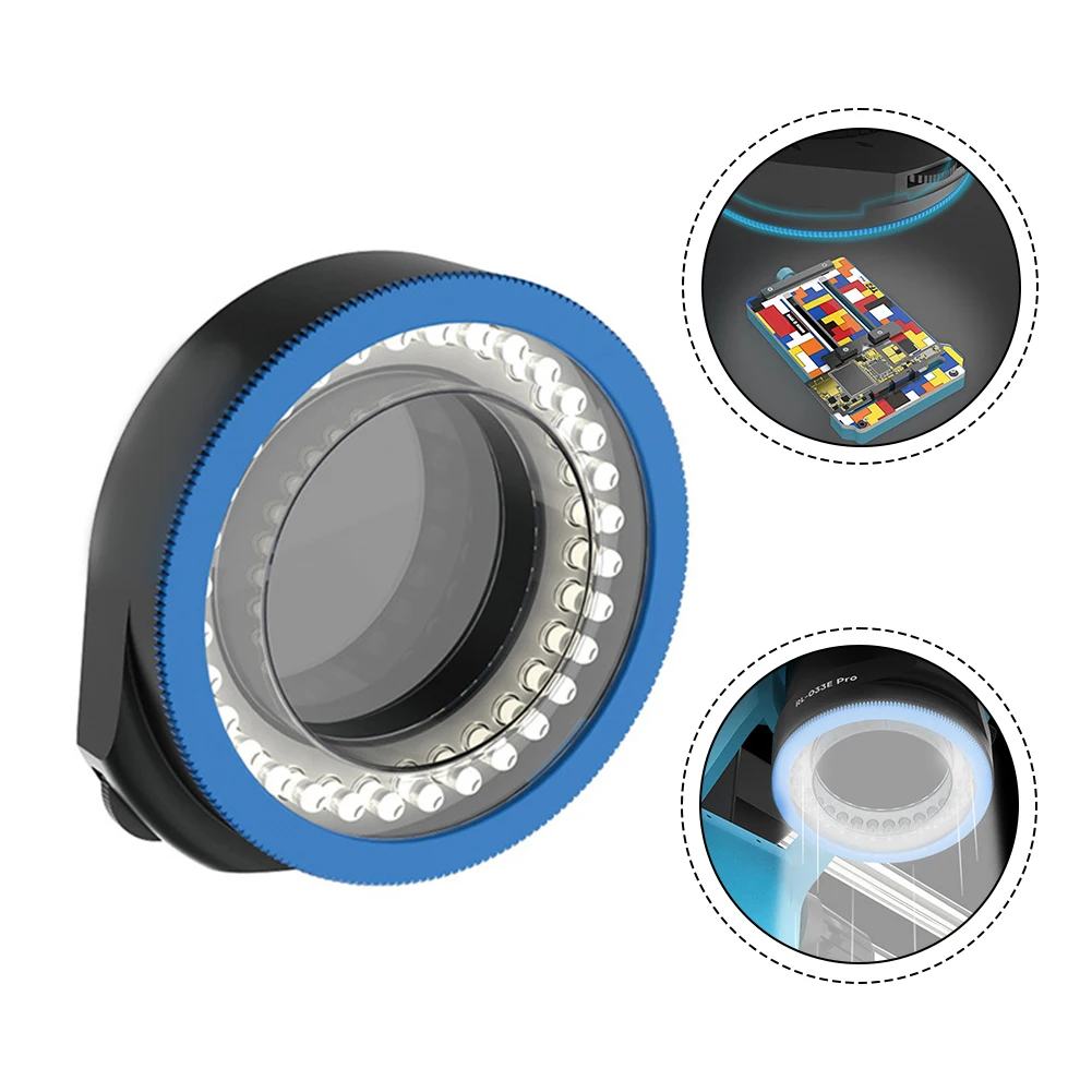 

Microscope LED light source with 32 dual polarized LEDs adjustable brightness for optimized lighting conditions