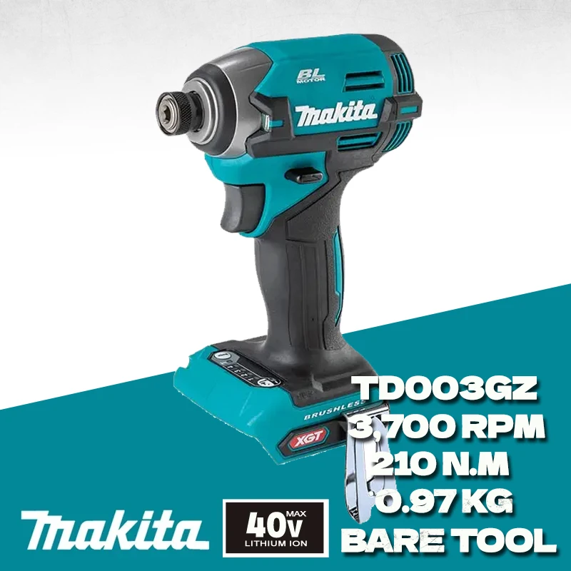 MAKITA TD003GZ Impact Driver 40V MAX 1/4 inches Cordless Drill Electric Screwdriver Brushless Motor Makita Power Tool TD003G