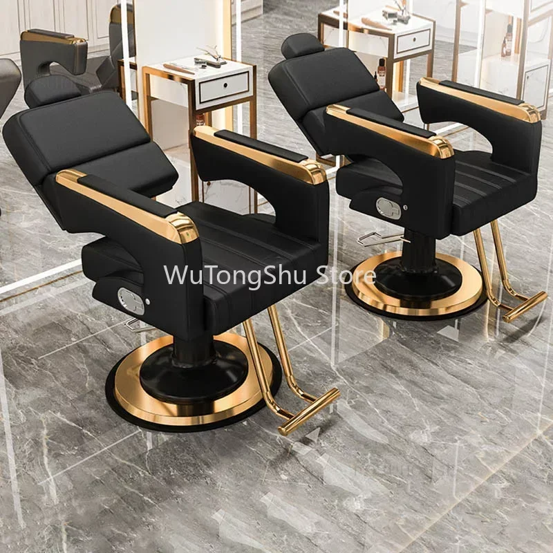 

Durable Hair Barber Chairs European Swivel Stool Apartment Hairdressing Chair Dressing Room Back Armchair Beauty Salon Furniture