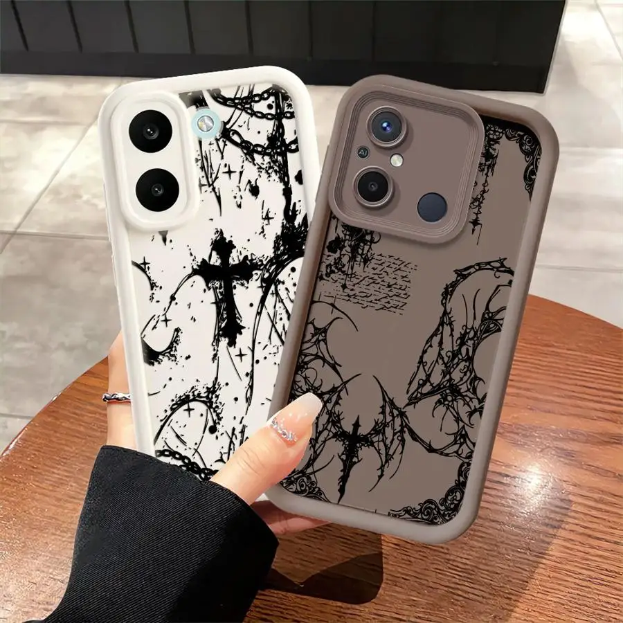 Coque de téléphone souple pour Xiaomi Poco X3 X5 M3 Pro X4 GT, motif croix gothique foncé cool