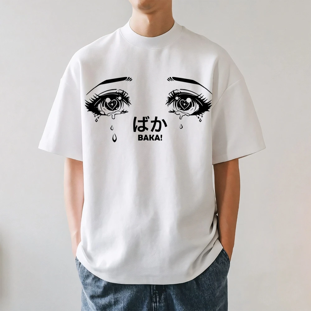 Waifu Baka Japanese Style Classic Printed Tee High-quality Streetwear Men's Clothing and Women's 2026 Summer New Cotton T Shirt