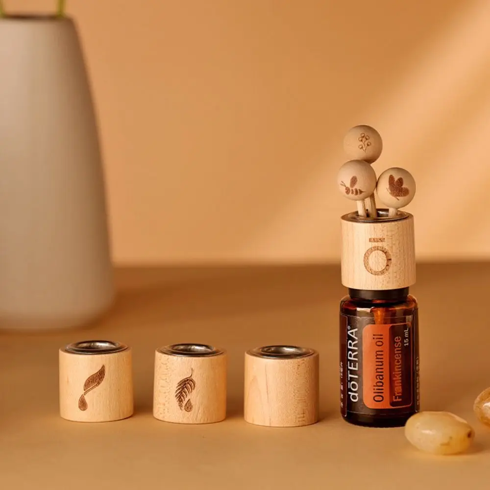 Wood Ball Lid for Essential Oil Bottle Fragrance Diffuser Aromatherapy Rattan Reed Sticks Lid DIY Home Decoration Diffuser Tool