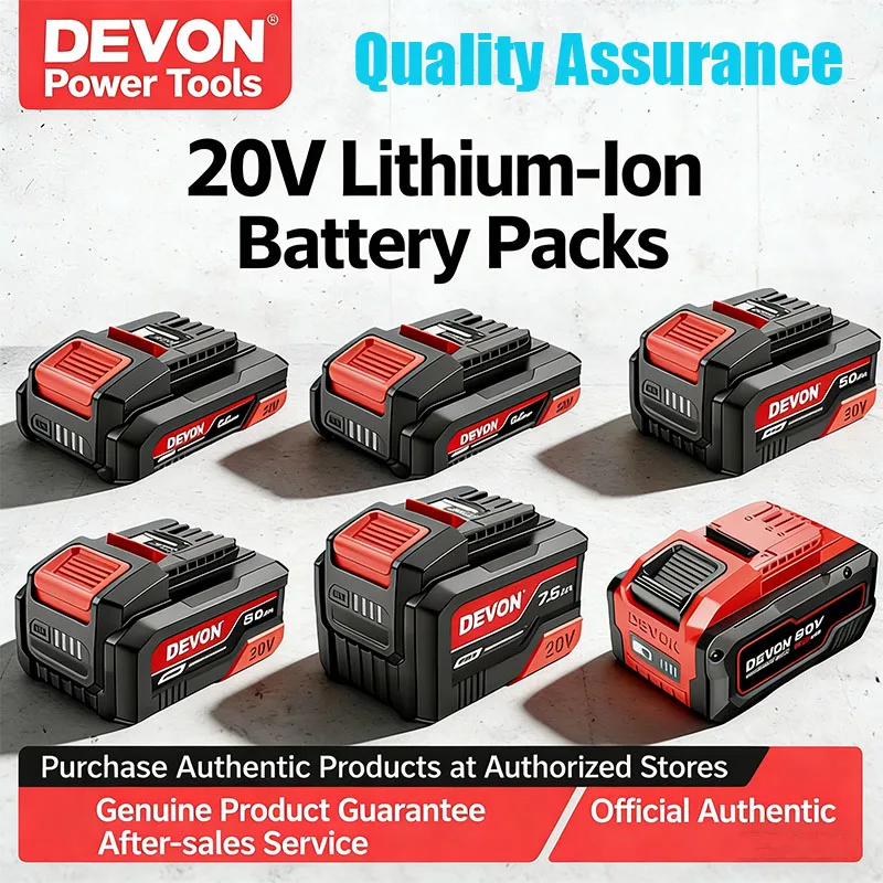 

Devon 5168 5.0Ah Lithium-ion Battery Compatible 20V Power Tools 75W Charger 5401 Hammer Drill Grinder Impact Wrench Screwdriver