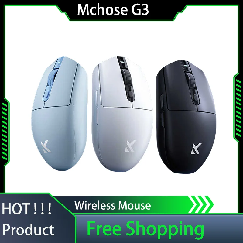 Mchose G3 Wireless Mouse Tri-Mode Bluetooth Game E-Sports No Holes Lightweight Paw3311 Gaming Chip Low Latency Laptop Ergonomics