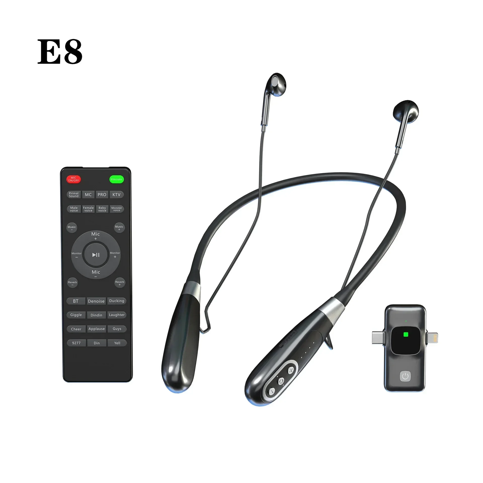 Wireless Live Broadcast Set Sound Card Microphone Headset All-in-one Machine Neck Monitor Headset Sound Card Bluetooth Earphone