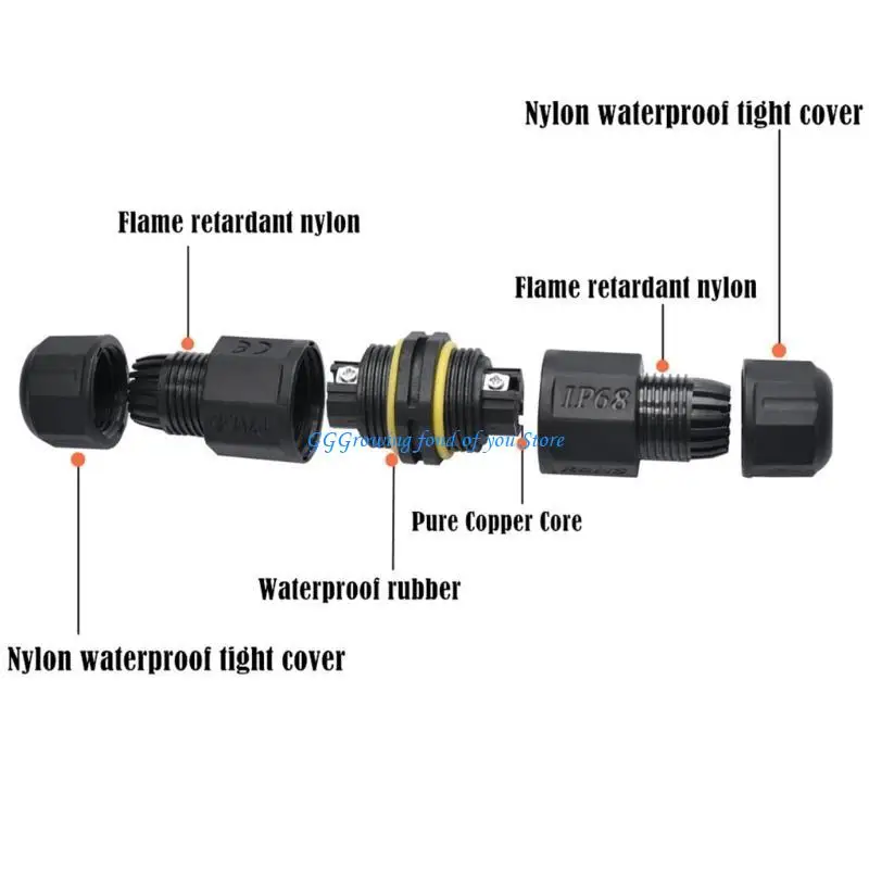 H9EB LED Light Junction Box Joint External Sleeve Couplers M20 Cable Connector IP68