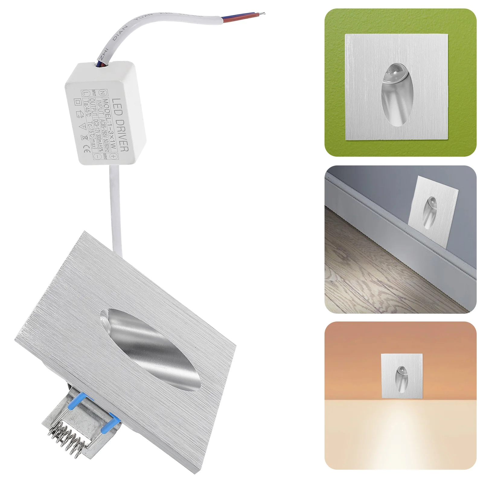 

Corner Light Recessed Ladder Lamp Stair Lights Indoor Square LED Practical Ledder Wall Mounted Aluminum Gentle Creative