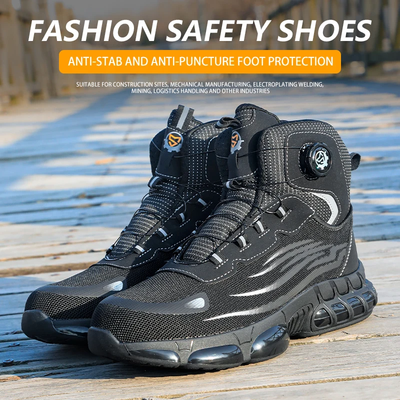 

Самые продаваемые в 2026 году высокие кроссовки с верхом из сетки и подошвой из ТПУ, с поворотной застежкой, унисекс, защитная обувь.