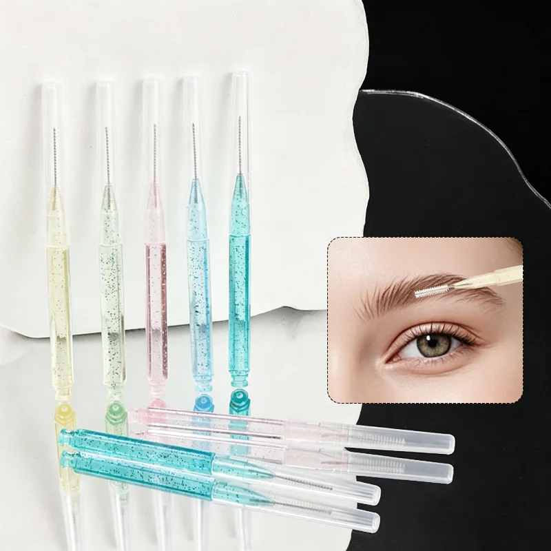 10PCS Mini Eyebrow Brush Brow Perm Brush Disposable Brow Lifting Brushes Bendable Micro Eyelash Brush Applicators Tools