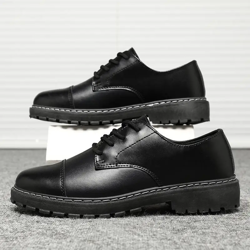 Mocassins de couro preto masculino, sapatos casuais para meninos, vestido italiano, trabalho, novo