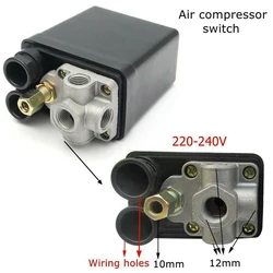 Heavy Duty Air Compressor Pressure Switch Control Valve Replacement Parts 90-120 PSI 240V 4 Port 1/4” BSP Switch Control Valve