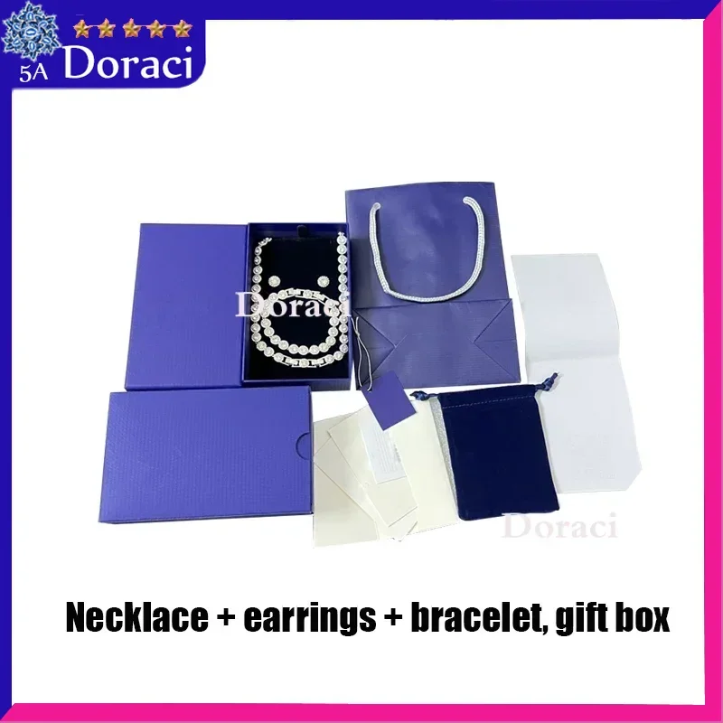 High Quality Hot Selling High-quality Women's Jewelry Necklace Bracelet Set, Sparkling and Elegant, Comes with A Logo Gift Box