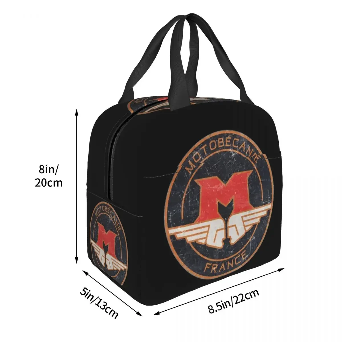 MOTOBECANE . Retro Badge Insulated Lunch Bags Leakproof Picnic Bags Thermal Cooler Lunch Box Lunch Tote for Woman Work Kids