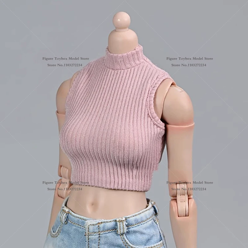 1/6 feminino soldado apertado saia curta colete branco camiseta topo fino emenda vestido brinquedos acessório para 12 "figura de ação corpo