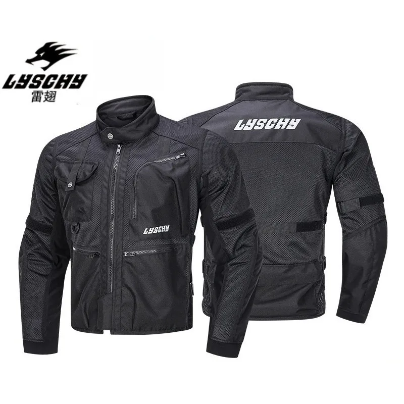 Summer Men's Mesh Breathable Motorcycle Jacket Anti-fall Protective Racing Reflective Biker Riding Gear