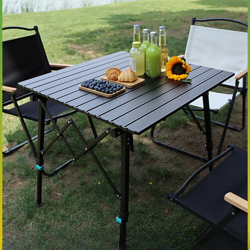 Aluminum Folding Outdoor Tables Garden Height Adjustable Parasol Sedentary Outdoor Tables Veranda Coffee Furniture Muebles FYOT