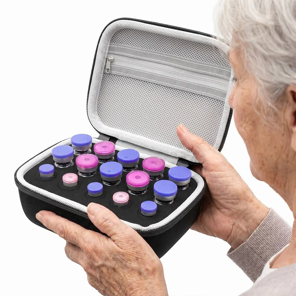 Estojo de Armazenamento para Frascos de Insulina e Peptídeos com 9/15/30 Compartimentos, Estojo Protetor de Viagem para Diabéticos com Frascos de 3/10ml, Suporte para Transporte de Frascos de Insulina