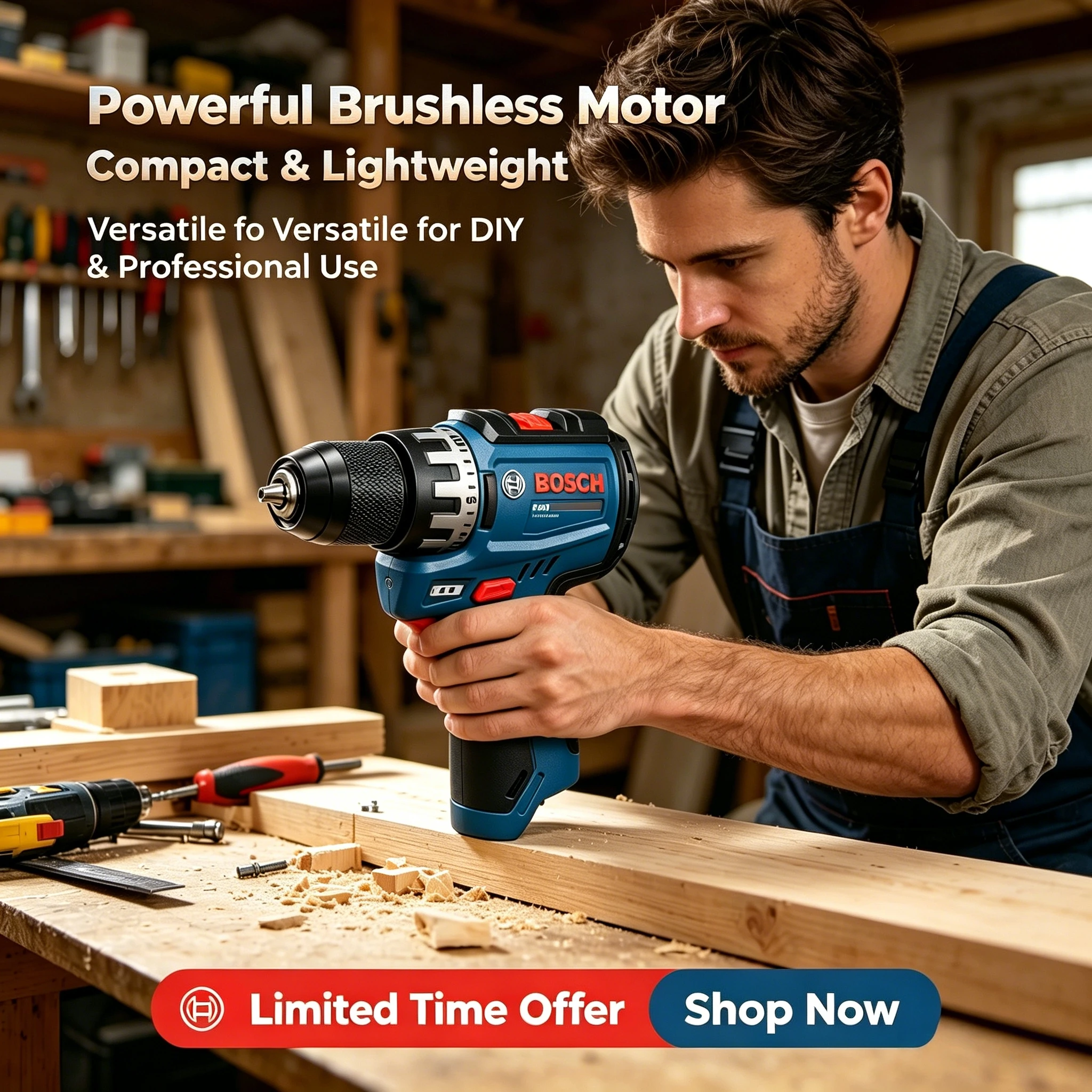 BOSCH GSR 12V-31 Professional Cordless Drill Driver 2-in-1, for Wood Metal Plastic Drilling & Screwdriving, Durable Power Tool
