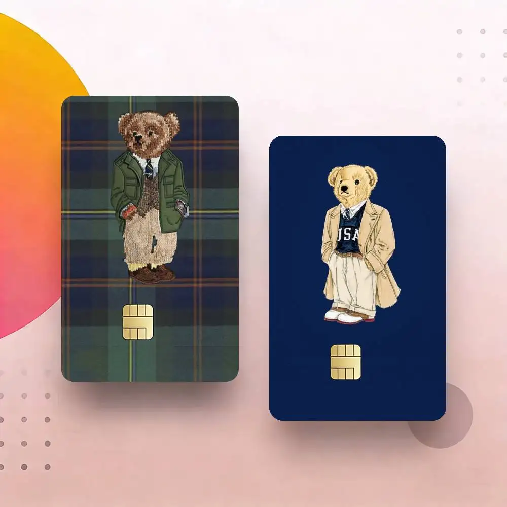 

Fashion B-Bear Decorative Waterproof Film Skin Cover Credit Card Stickers Debit Front Bank Bus Pass