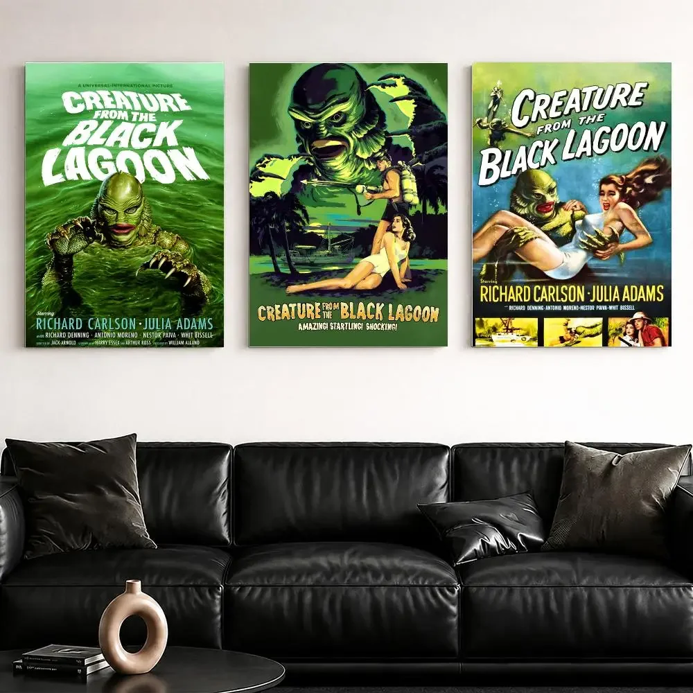 C-Creature from the Black L-Lagoon Framed Wall Painting Ready to Hang Canvas Wall Art Poster for Bedroom Living Room Home Decor