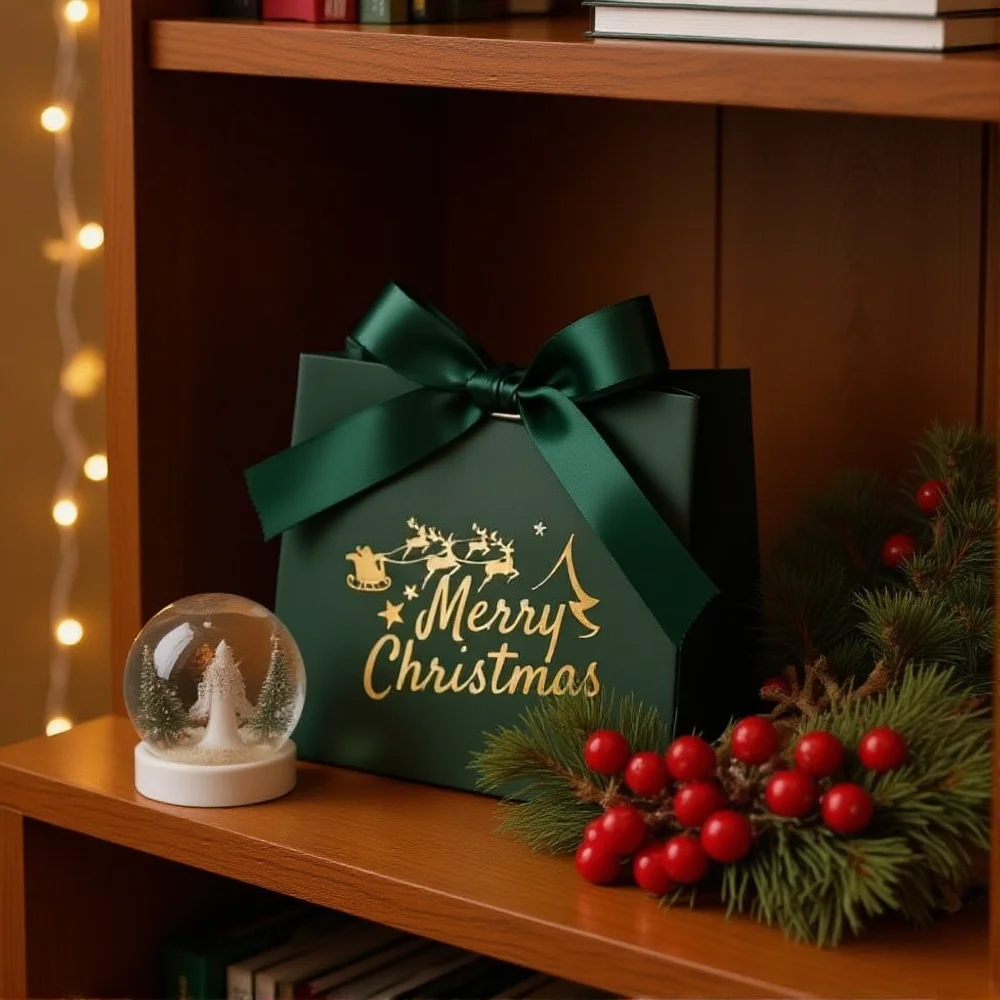 

Рождественские подарочные коробки с лентой, упаковочная коробка с Рождеством, подарочная коробка Санта-Клауса, коробка конфет, украшение для рождественских украшений на день рождения