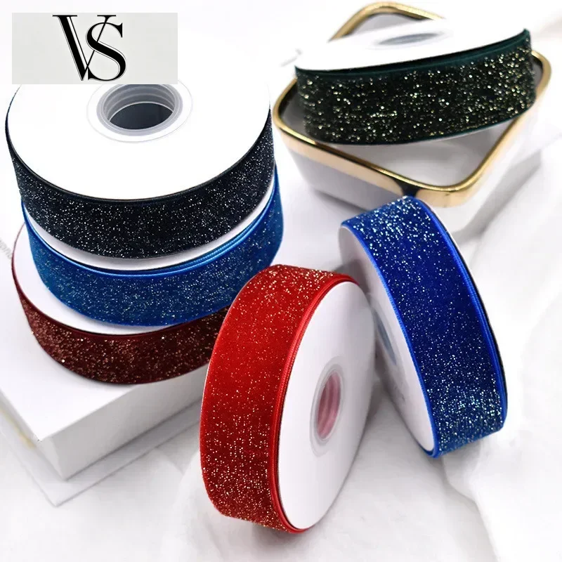 Ribbon Decoration Christmas Hair Clip 2.5cm 50Yards Colour Multi Star Velvet Dot Ribbon Velvet Bow