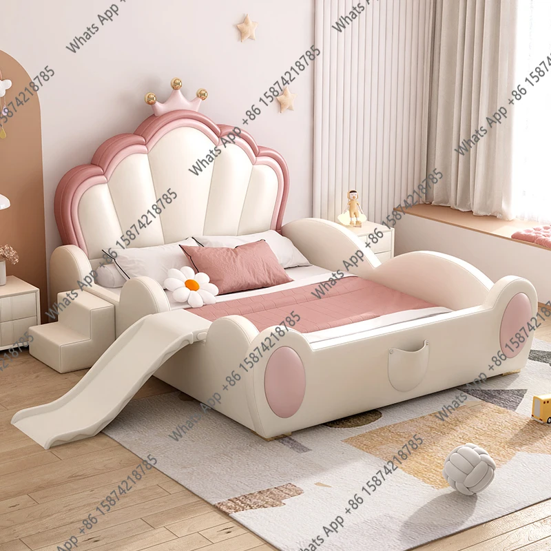 

SM 150X200cm Children Beds With Slide Base Beds And Frames Furniture Bedroom With Storage Air Pressure Structure Headboards