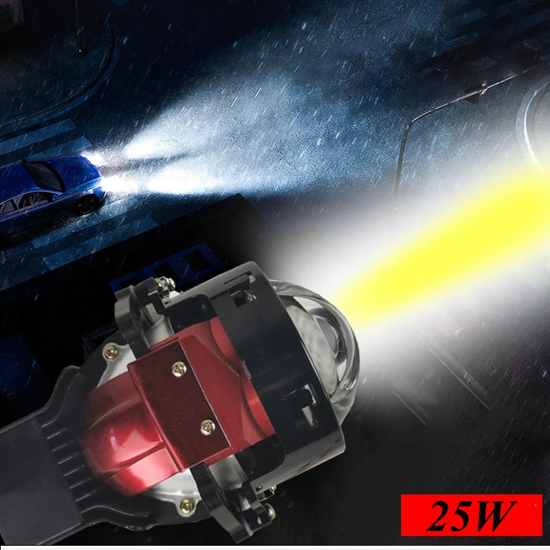 Light upgrade car LED dual-light  headlights modified high beam cannon  lens assembly headlights